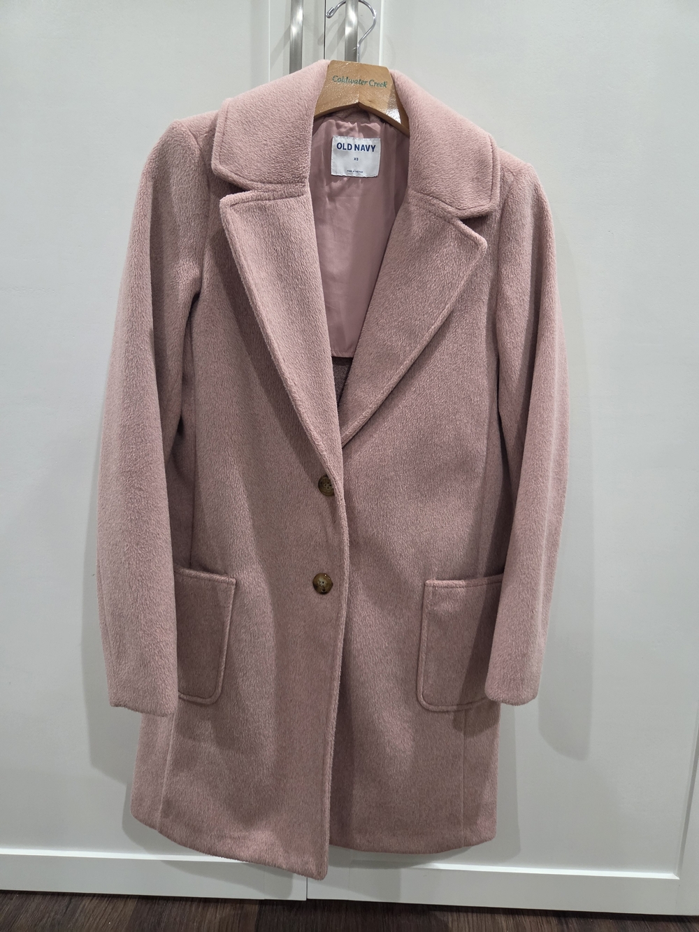 Old Navy Dusty Pink Single-Breasted Pea Coat